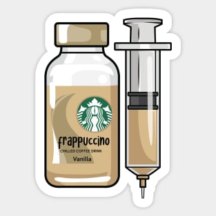 Chilled Vanilla Iced Coffee Drink Injection for medical and nursing students, nurses, doctors, and health workers who are coffee lovers Sticker